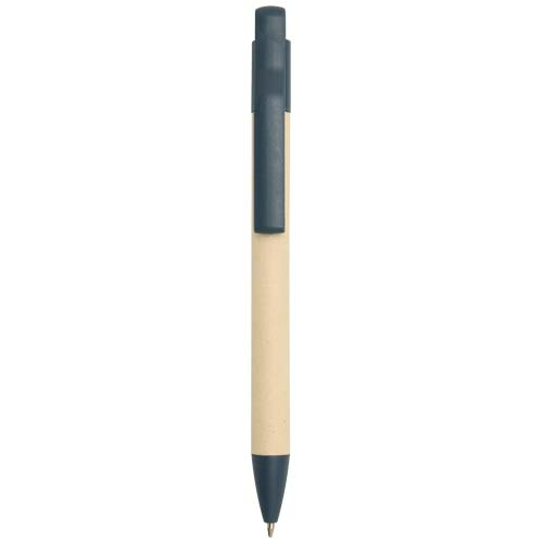 Stylo personnalisable en papier de canne à sucre Liliana Bleu ocean